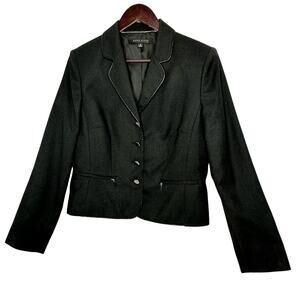 Anne Klein Single Breasted Blazer 10 Dark Gray Corpcore Business Professional